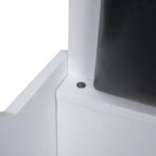 Lit plate-forme Bellemave en forme de voiture de course, taille double, avec LED et dossier rembourré, blanc