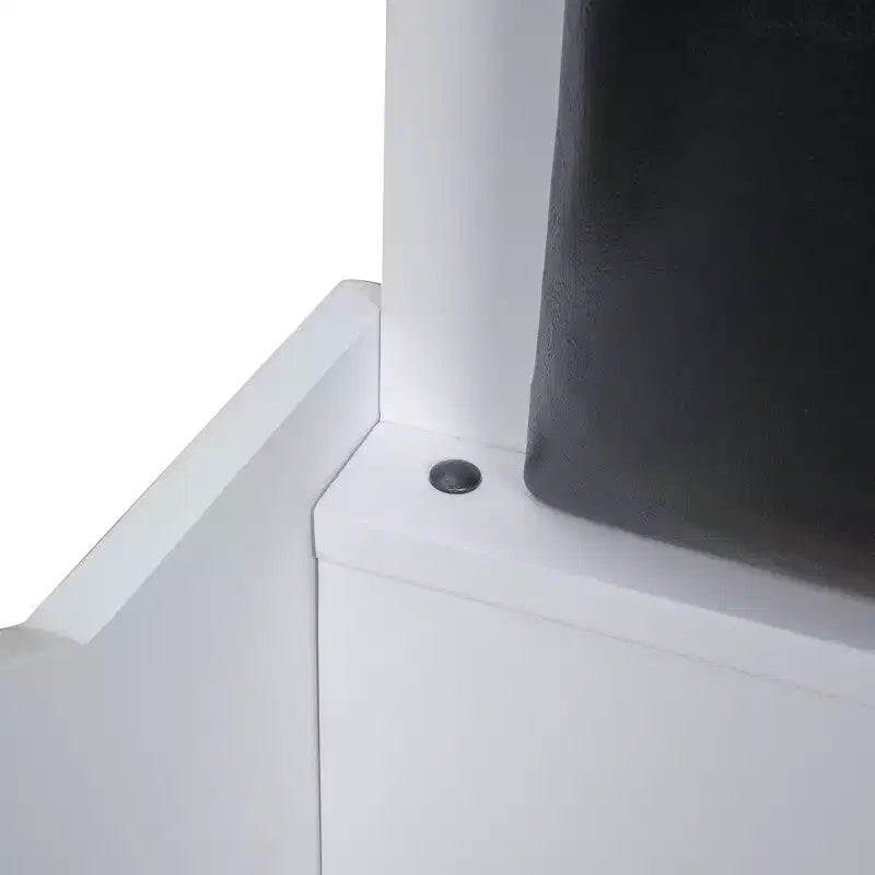 Lit plate-forme Bellemave en forme de voiture de course, taille double, avec LED et dossier rembourré, blanc