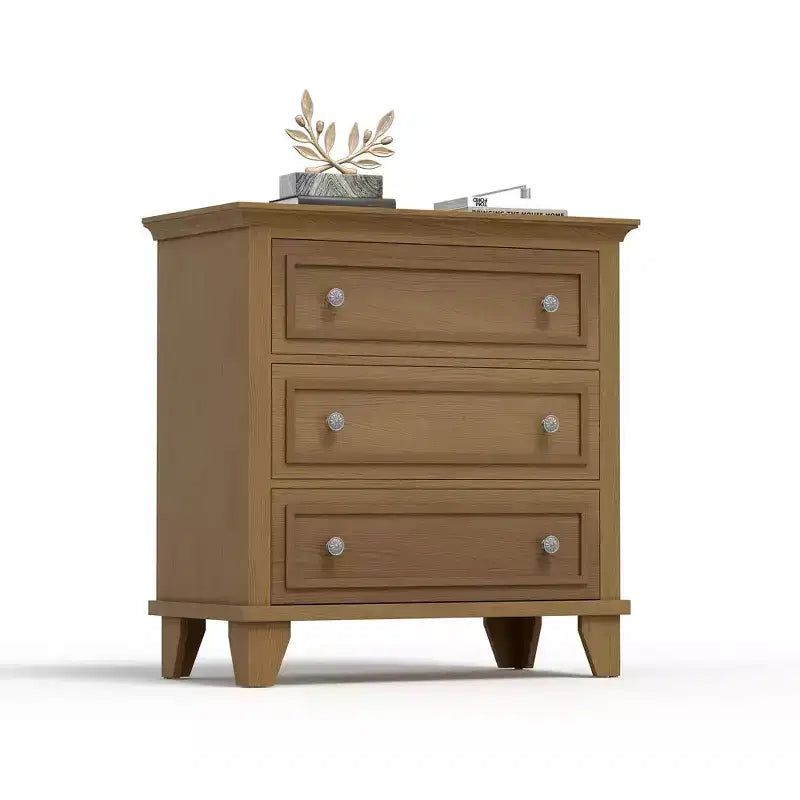 Commode à 3 tiroirs pour chambre à coucher, commode en bois de 81 cm de large, petite table de chevet, organisateur de rangement de vêtements pour chambre à coucher