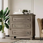 Commode à 3 tiroirs pour chambre à coucher, commode en bois de 81 cm de large, petite table de chevet, organisateur de rangement de vêtements pour chambre à coucher