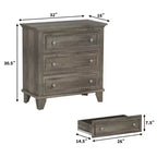 Commode à 3 tiroirs pour chambre à coucher, commode en bois de 81 cm de large, petite table de chevet, organisateur de rangement de vêtements pour chambre à coucher