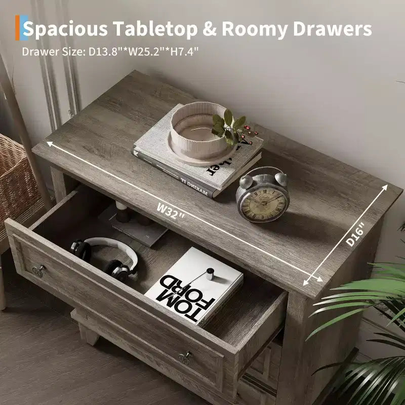 Commode à 3 tiroirs pour chambre à coucher, commode en bois de 81 cm de large, petite table de chevet, organisateur de rangement de vêtements pour chambre à coucher