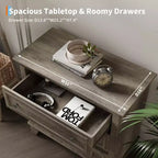 Commode à 3 tiroirs pour chambre à coucher, commode en bois de 81 cm de large, petite table de chevet, organisateur de rangement de vêtements pour chambre à coucher