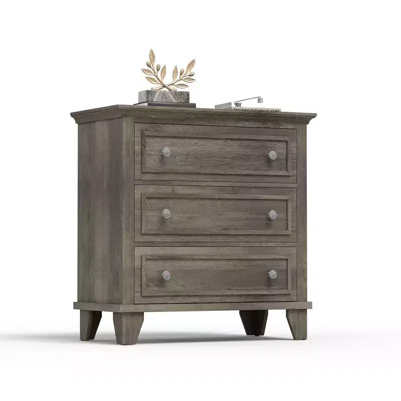 Commode à 3 tiroirs pour chambre à coucher, commode en bois de 81 cm de large, petite table de chevet, organisateur de rangement de vêtements pour chambre à coucher