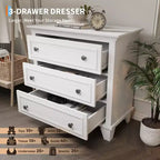 Commode à 3 tiroirs pour chambre à coucher, commode en bois de 81 cm de large, petite table de chevet, organisateur de rangement de vêtements pour chambre à coucher