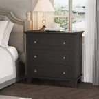 3 Drawer Dresser for Bedroom, 32W Wooden Chest of Drawers, Small Dresser Nightstand, Clothes Storage Organizer for Bedroom