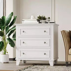Commode à 3 tiroirs pour chambre à coucher, commode en bois de 81 cm de large, petite table de chevet, organisateur de rangement de vêtements pour chambre à coucher