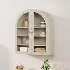 Arched Wall Cabinet,Small Wall-Mounted Kitchen Pantry Cabinet,with Acrylic Doors & Adjustable Shelves for Kitchens, Apartments