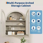 Meuble Haut Mural Arrondi, Petit Meuble de Rangement Mural de Cuisine, avec Portes en Acrylique et Étagères Réglables pour Cuisines, Appartements