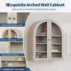 Meuble Haut Mural Arrondi, Petit Meuble de Rangement Mural de Cuisine, avec Portes en Acrylique et Étagères Réglables pour Cuisines, Appartements