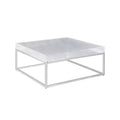 Chintaly Imports,Contemporary Square Cocktail Table Acrylic Top & Steel Frame