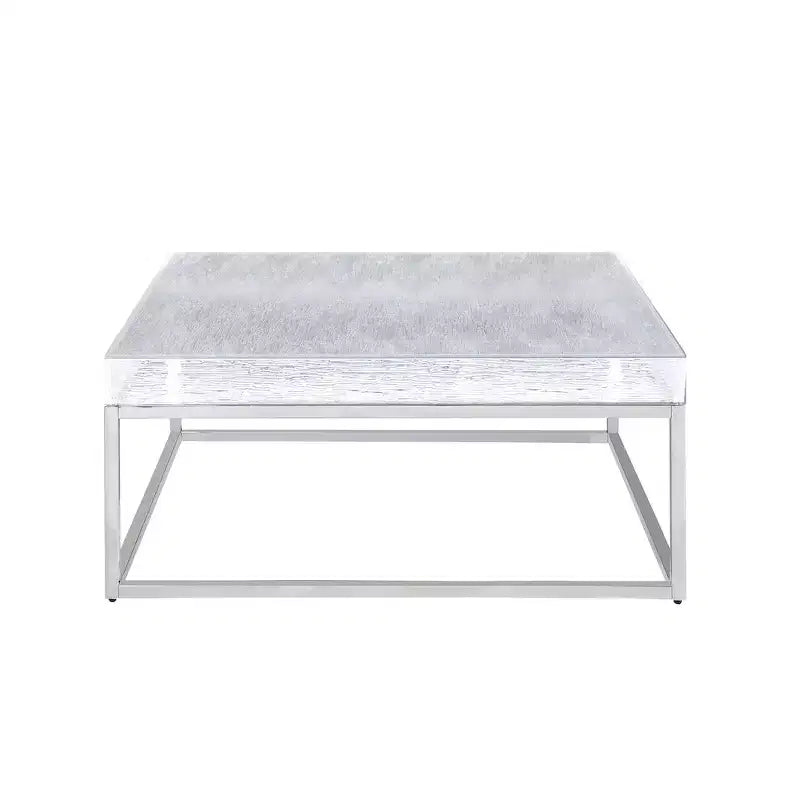 Chintaly Imports,Table Basse Carrée Contemporaine Plateau Acrylique & Piétement Acier