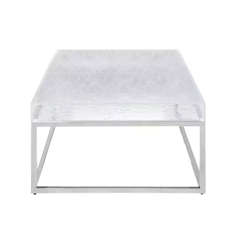 Chintaly Imports,Table Basse Carrée Contemporaine Plateau Acrylique & Piétement Acier