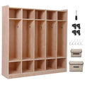 Classroom Coat Locker with Cubbies, 5-Section Storage Organizer with Casters for School and Home