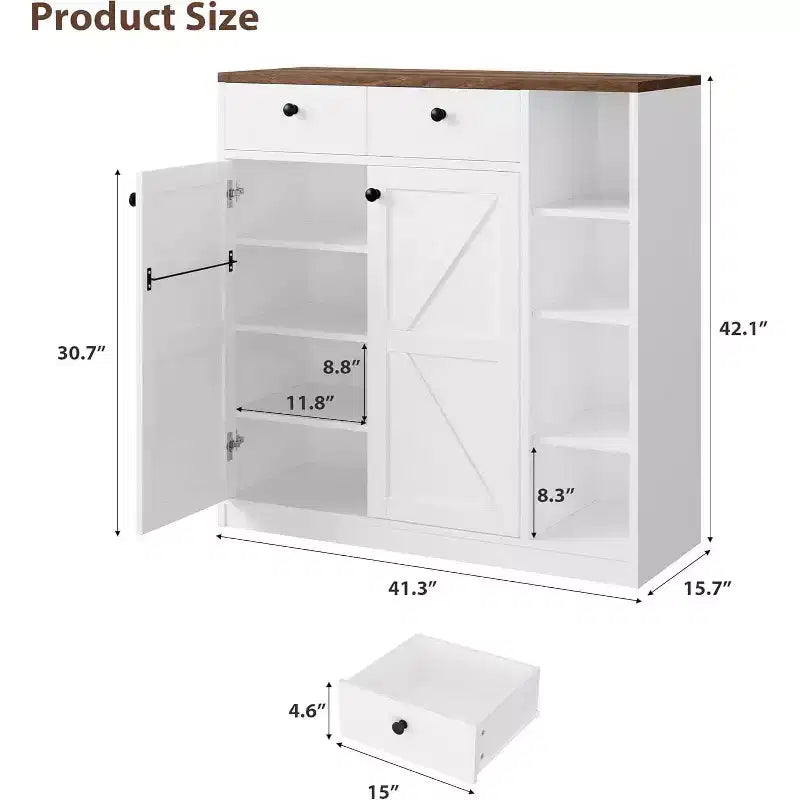 Meuble à chaussures 42 paires – Organisateur à 4 niveaux avec portes et 3 étagères réglables pour entrée/porte d'entrée