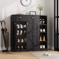 42 Shoe Storage Cabinet  4-Tier Organizer with Doors & 3 Adjustable Shelves for Entryway/Front Door