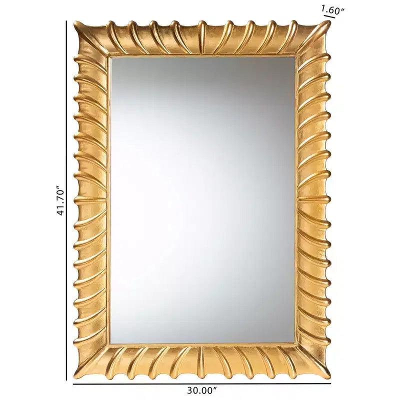 Miroir Mural d'Appoint Baxton Studio Ygritte, Finition Feuille d'Or Antique