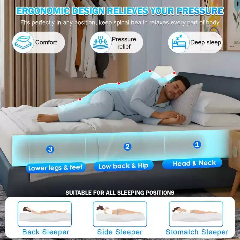 Matelas BestMassage 10 pouces, matelas en mousse à mémoire de forme au charbon de bambou, matelas de fermeté moyenne certifié CertiPUR-US
