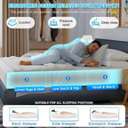 Matelas BestMassage 10 pouces, matelas en mousse à mémoire de forme au charbon de bambou, matelas de fermeté moyenne certifié CertiPUR-US