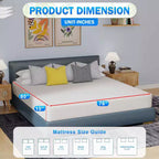 Matelas BestMassage 10 pouces, matelas en mousse à mémoire de forme au charbon de bambou, matelas de fermeté moyenne certifié CertiPUR-US