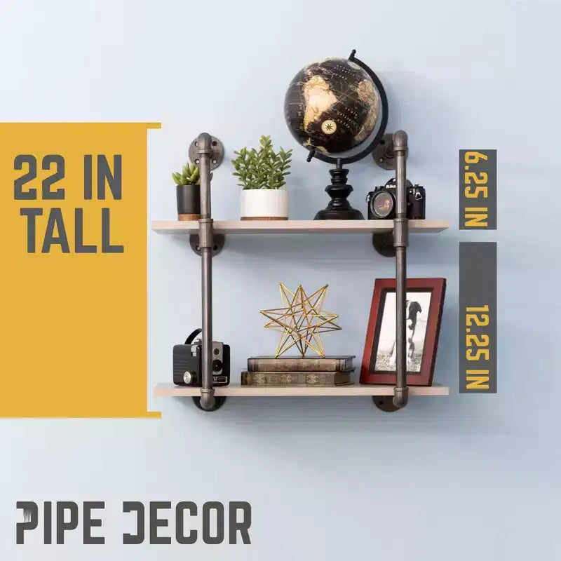 Étagère Murale à 2 Niveaux par PIPE DÉCOR