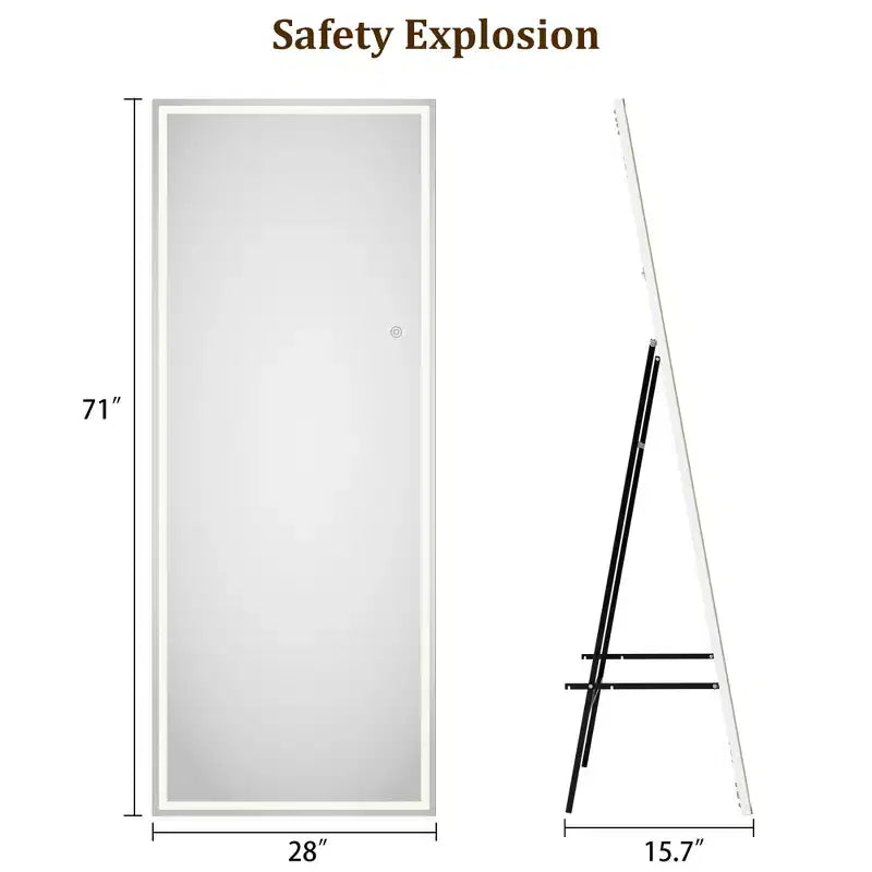 Miroir psyché arqué, Miroir psyché sur pied, Miroir inclinable sur pied avec support, Miroir mural, Grand miroir de dressing
