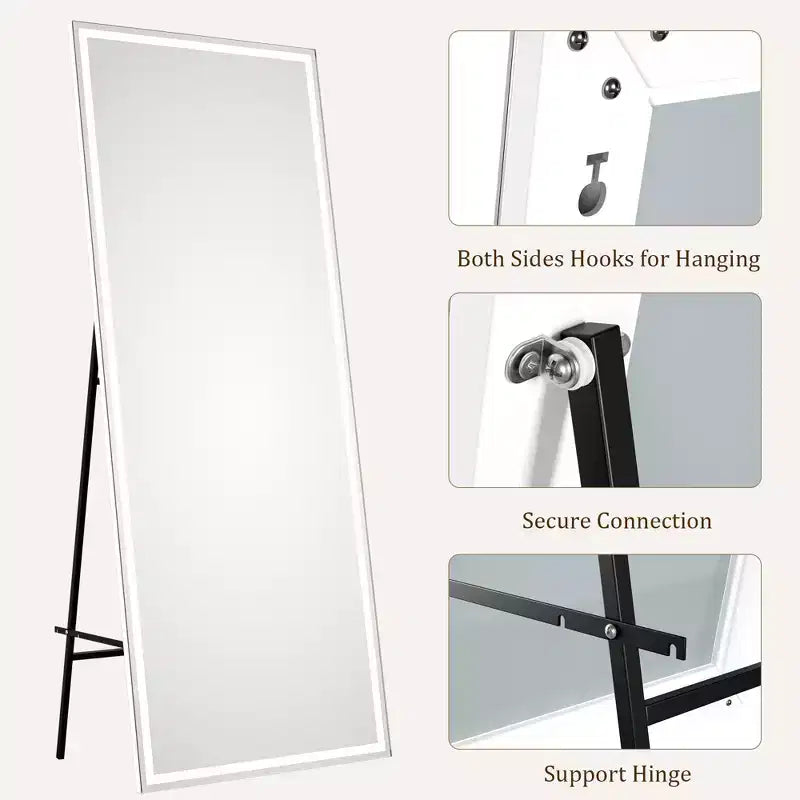Miroir psyché arqué, Miroir psyché sur pied, Miroir inclinable sur pied avec support, Miroir mural, Grand miroir de dressing