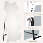 Miroir psyché arqué, Miroir psyché sur pied, Miroir inclinable sur pied avec support, Miroir mural, Grand miroir de dressing