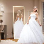 Miroir psyché arqué, Miroir psyché sur pied, Miroir inclinable sur pied avec support, Miroir mural, Grand miroir de dressing