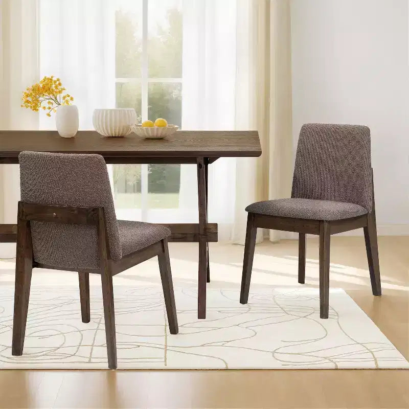 Christopher Knight Home Elmsford Chaises de salle à manger modernes rembourrées en bois d'hévéa (Lot de 2)