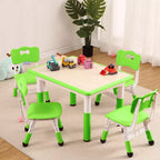 Table et 4 chaises pour enfants, réglables en hauteur, plateau effaçable, ensemble table et chaises multifonctionnel pour la lecture, le dessin, les repas