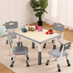 Table et 4 chaises pour enfants, réglables en hauteur, plateau effaçable, ensemble table et chaises multifonctionnel pour la lecture, le dessin, les repas