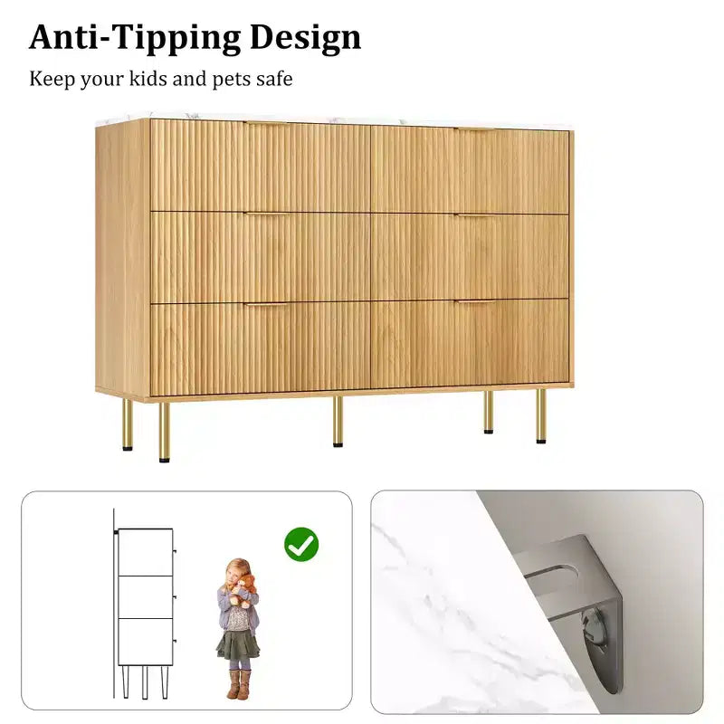 Commode à 6 tiroirs pour chambre à coucher, commode en bois, commode de rangement moderne, pour salon, placard, couloir, entrée