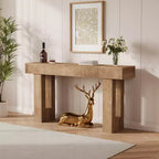 63 table console de ferme - longue table de canapé derrière le canapé, table d'entrée en bois pour salon, couloir, entrée, design rectangulaire rustique