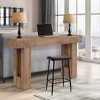 63 table console de ferme - longue table de canapé derrière le canapé, table d'entrée en bois pour salon, couloir, entrée, design rectangulaire rustique