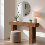 63 table console de ferme - longue table de canapé derrière le canapé, table d'entrée en bois pour salon, couloir, entrée, design rectangulaire rustique