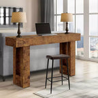 63 table console de ferme - longue table de canapé derrière le canapé, table d'entrée en bois pour salon, couloir, entrée, design rectangulaire rustique
