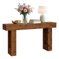 63 Farmhouse Console Table - Long Sofa Table Behind Couch, Wooden Entryway Table for Living Room, Hallway, Entrance, Rustic Rectangular Design