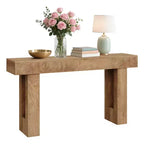 63 table console de ferme - longue table de canapé derrière le canapé, table d'entrée en bois pour salon, couloir, entrée, design rectangulaire rustique