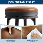 Tabouret de bar pivotant sans dossier de 76 cm avec repose-pieds, revêtement en cuir PU et cadre en métal pour îlot de cuisine