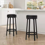 Backless 30'' Swivel Bar Chair with Footrest, PU Leather Upholstered and Metal Frame for Kitchen Island