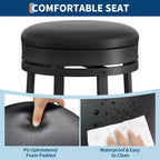 Tabouret de bar pivotant sans dossier de 76 cm avec repose-pieds, revêtement en cuir PU et cadre en métal pour îlot de cuisine