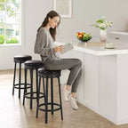 Tabouret de bar pivotant sans dossier de 76 cm avec repose-pieds, revêtement en cuir PU et cadre en métal pour îlot de cuisine