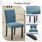 Lot de 2 chaises de salle à manger, ensemble de chaises de salle à manger rembourrées avec clous décoratifs/pieds en bois et coussins. Chaises de salon modernes