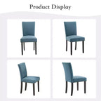Lot de 2 chaises de salle à manger, ensemble de chaises de salle à manger rembourrées avec clous décoratifs/pieds en bois et coussins. Chaises de salon modernes