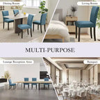 Lot de 2 chaises de salle à manger, ensemble de chaises de salle à manger rembourrées avec clous décoratifs/pieds en bois et coussins. Chaises de salon modernes