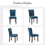Lot de 2 chaises de salle à manger, ensemble de chaises de salle à manger rembourrées avec clous décoratifs/pieds en bois et coussins. Chaises de salon modernes