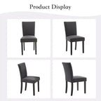 Lot de 2 chaises de salle à manger, ensemble de chaises de salle à manger rembourrées avec clous décoratifs/pieds en bois et coussins. Chaises de salon modernes