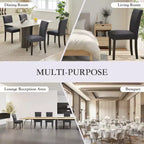 Lot de 2 chaises de salle à manger, ensemble de chaises de salle à manger rembourrées avec clous décoratifs/pieds en bois et coussins. Chaises de salon modernes