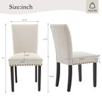 Lot de 2 chaises de salle à manger, ensemble de chaises de salle à manger rembourrées avec clous décoratifs/pieds en bois et coussins. Chaises de salon modernes